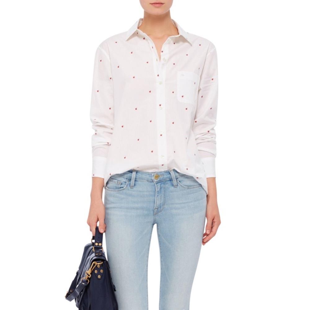 Equipment Kenton Cotton Embroidered Apple Shirt